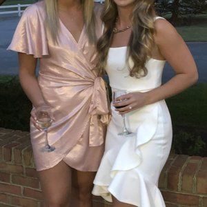 Vici Collection satin mini wrap dress